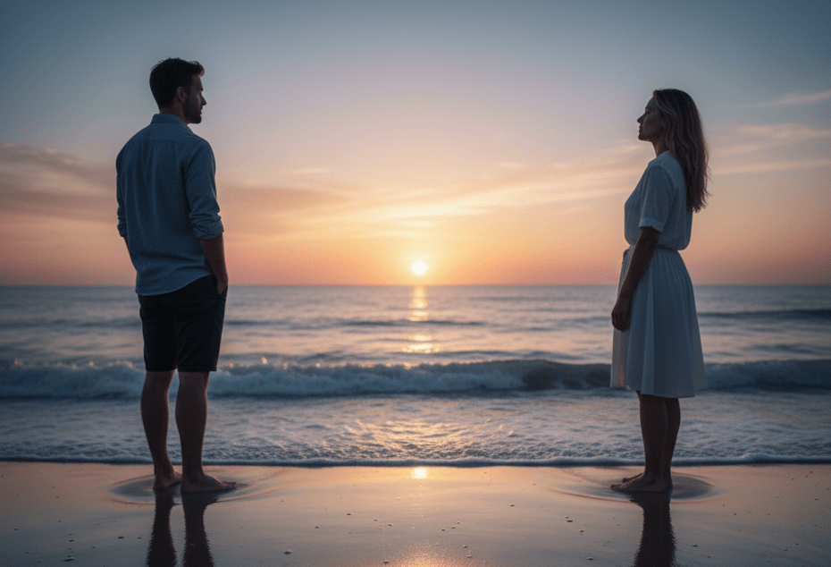 Pareja que afronta una separación
